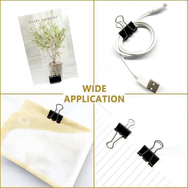 Alt view image 5 of 7 - Ykimok 40Pcs Medium Binder Clips, 1.25 inch(32mm), Paper Clamps Medium Size for Office Supplies, Black