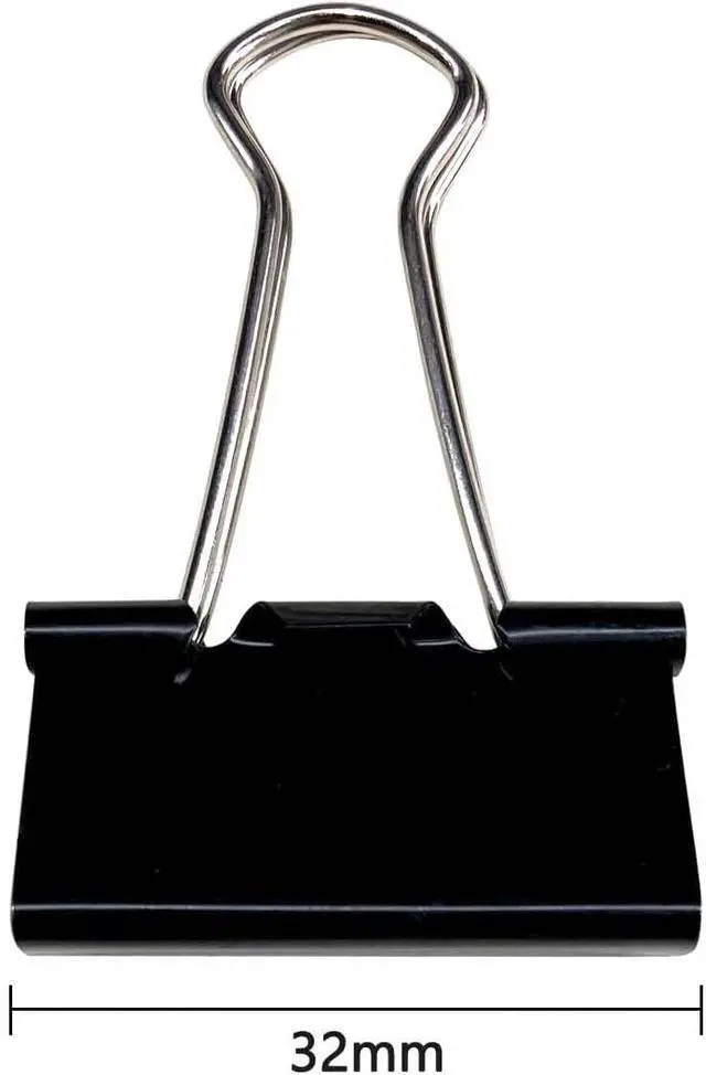 Alt view image 7 of 7 - Ykimok 40Pcs Medium Binder Clips, 1.25 inch(32mm), Paper Clamps Medium Size for Office Supplies, Black
