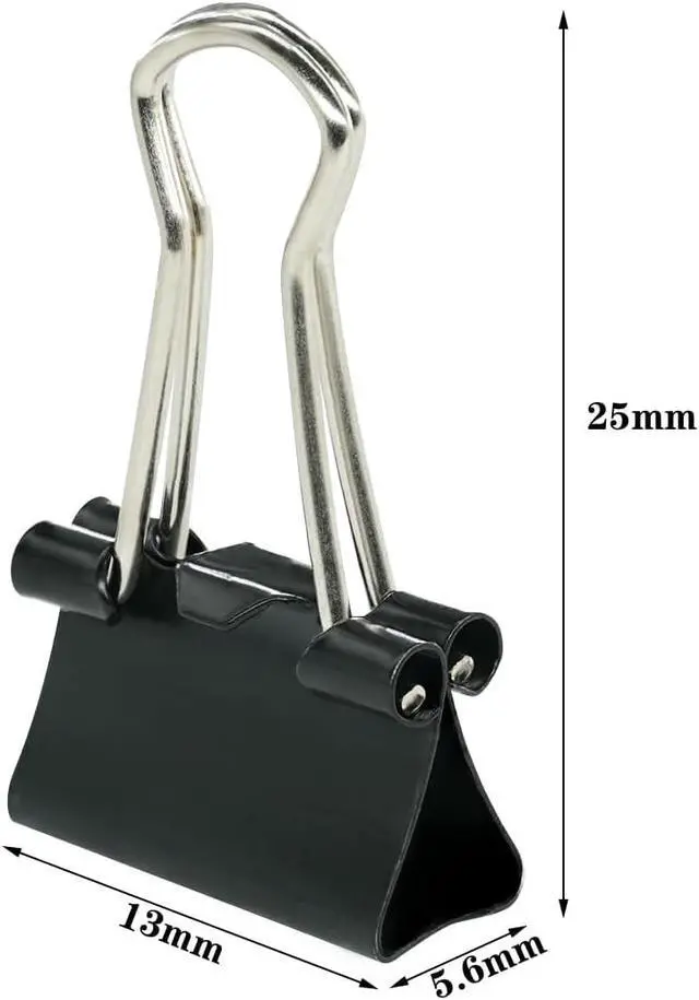 Alt view image 2 of 6 - Ykimok 48Pcs Mini Binder Clips, 0.5 inch(13mm), Paper Clamps Micro Size for Office Supplies, Black