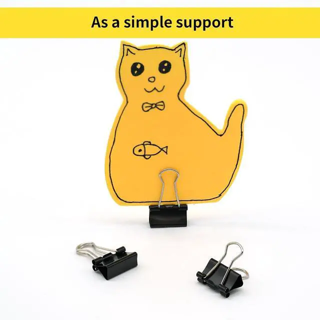 Alt view image 4 of 6 - Ykimok 48Pcs Mini Binder Clips, 0.5 inch(13mm), Paper Clamps Micro Size for Office Supplies, Black