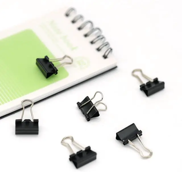 Alt view image 5 of 6 - Ykimok 48Pcs Mini Binder Clips, 0.5 inch(13mm), Paper Clamps Micro Size for Office Supplies, Black