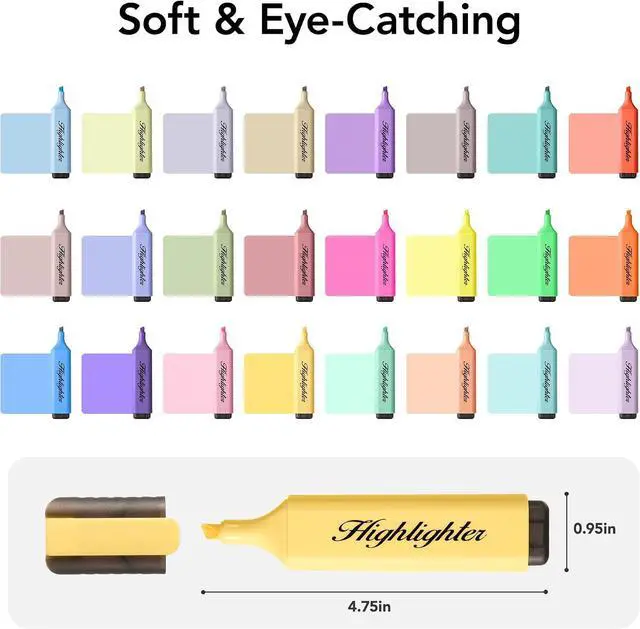 Alt view image 2 of 7 - Mini Highlighters, 24 Assorted Quick-Dry Chisel Tip Marker Pens