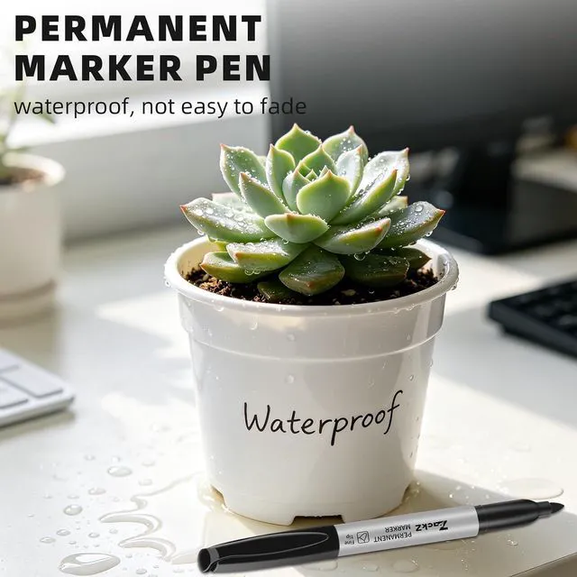 Alt view image 5 of 7 - 7-ack Fine Point Permanent Markers Bulk Black, 18 Count, Fine Tip, Waterproof & Fade-Resistant Ink, No Smudge, Quick Drying, Writing on Paper, Plastic, Metal, Glass for Home, Office, School