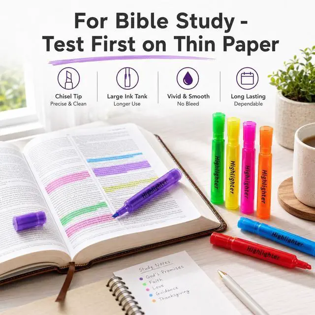 Alt view image 4 of 7 - 7 Pack Aesthetic Pastel Tank Style Highlighters, Chisel Tip
