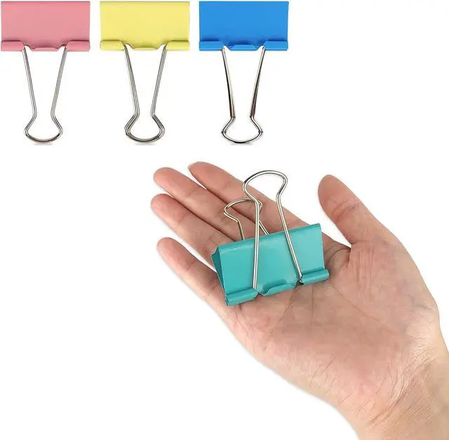 Main image of Extra Large 2-Inch Colored Binder Clips, 12-Pack (Pink, Blue, Green, Yellow)