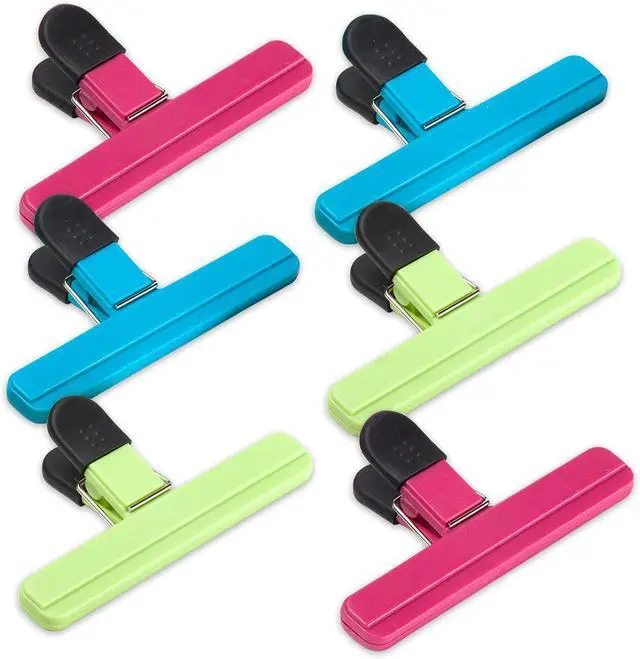 Main image of Ninth Five 6 Pack Chip Bag Clips, 6x3.5 Inch Large Food Snacks Bag Clips