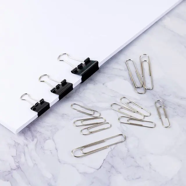 Alt view image 4 of 6 - FUDAO FAMILY Paper Clips & Binder Clips, 340 PCS Assorted Sizes, Silver & Black, Metal, Medium, Large, Small