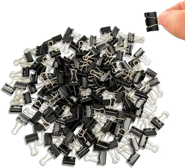 Main image of Ykimok 240Pcs Mini Binder Clips, 5/8 inch(15mm), Paper Clamps Small Size for Office Supplies, Black