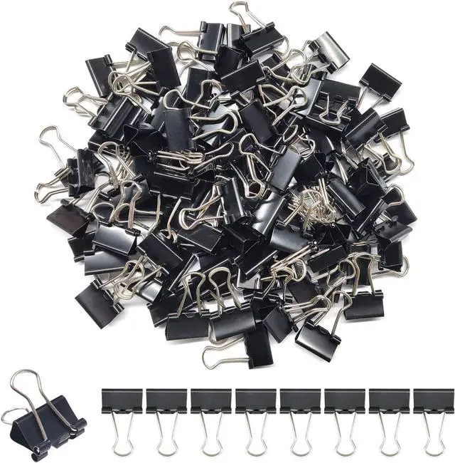 Alt view image 2 of 6 - Ykimok 240Pcs Mini Binder Clips, 5/8 inch(15mm), Paper Clamps Small Size for Office Supplies, Black