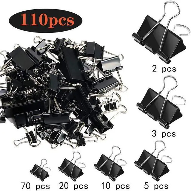 Alt view image 2 of 6 - SANNIX 110 PCS Binder Clips Assorted Sizes, X Large, Large, Medium, Small