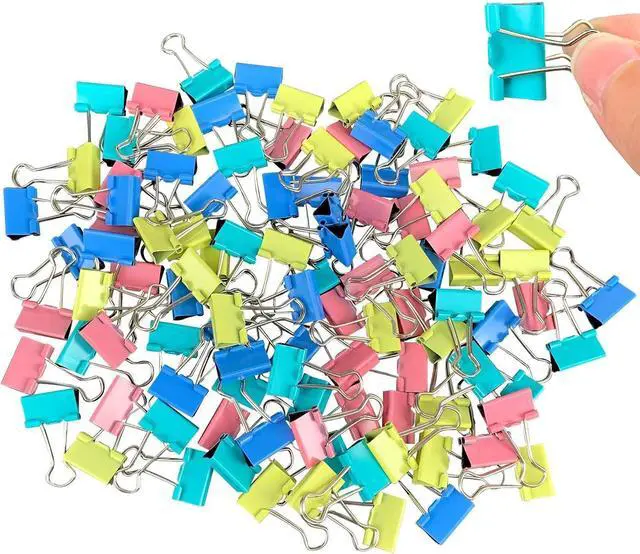 Main image of Ykimok 120 Pcs Colored Binder Clips, 3/4inch(19mm), Small Size for Office Supplies, 4 Vibrant Colors