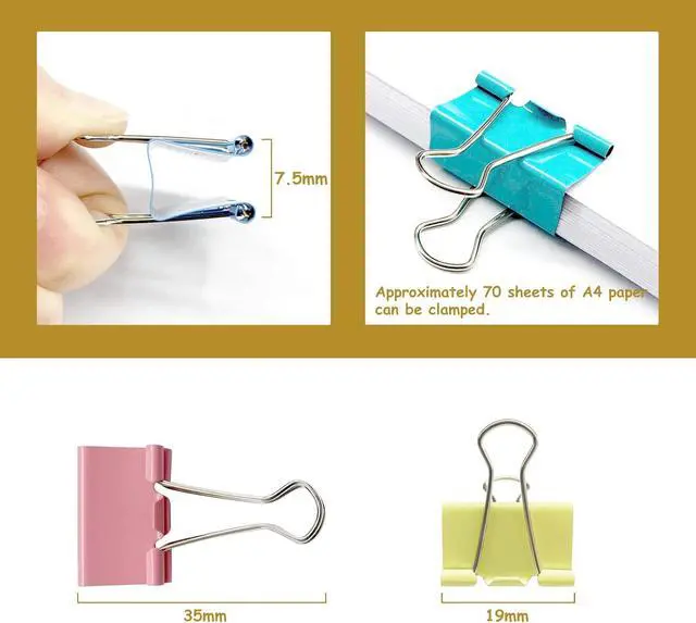 Alt view image 2 of 5 - Ykimok 120 Pcs Colored Binder Clips, 3/4inch(19mm), Small Size for Office Supplies, 4 Vibrant Colors