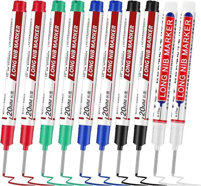 Main image of Thboxes Deep Hole Markers, 10 Pack, 20Mm Long Nib, Assorted Colors