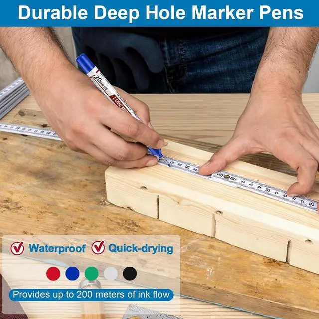 Alt view image 6 of 7 - Thboxes Deep Hole Markers, 10 Pack, 20Mm Long Nib, Assorted Colors