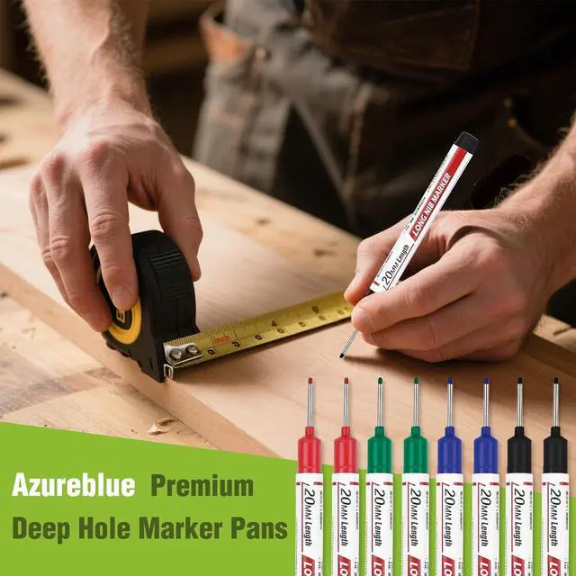 Alt view image 4 of 7 - 8pcs Long Nib Marker, Long Head Deep Hole Marker Pens, Waterproof Construction Markers Marking Tool, Multi-Purpose Deep Reach Pen Makes For Metal, Carpenter, Woodworking, Gift for Father's Day
