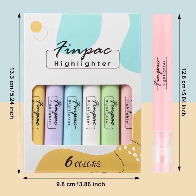 Alt view image 7 of 7 - FINPAC Bible Highlighters, 6-Pack Aesthetic Highlighters, Chisel Tip No Bleed Fast-dry Markers Pen for Bible Study Journal Planners Drawing Notebook