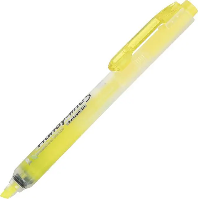 Alt view image 2 of 4 - Pentel Handy-Line S Retractable Highlighter, Chisel Tip, Yellow Ink, 4/Pack (SXS15BP4G)
