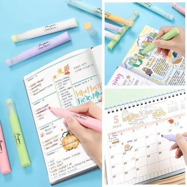 Alt view image 6 of 7 - FINPAC Bible Highlighters, 6-Pack Aesthetic Highlighters, Chisel Tip No Bleed Fast-dry Markers Pen for Bible Study Journal Planners Drawing Notebook
