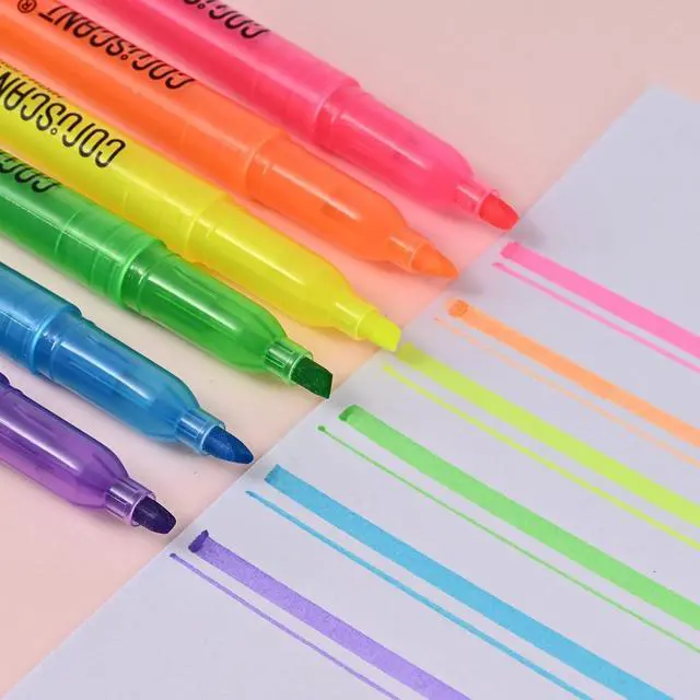 Alt view image 3 of 7 - coruscant Highlighter - 12 pack color highlighter, color transparent visible fluorescent pen shell, wide chisel point mark, fluorescent pen, school, office