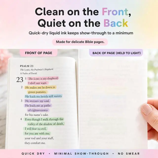 Alt view image 7 of 7 - 10 Aesthetic Bible Highlighters - Chisel Tip Liquid Ink Marker