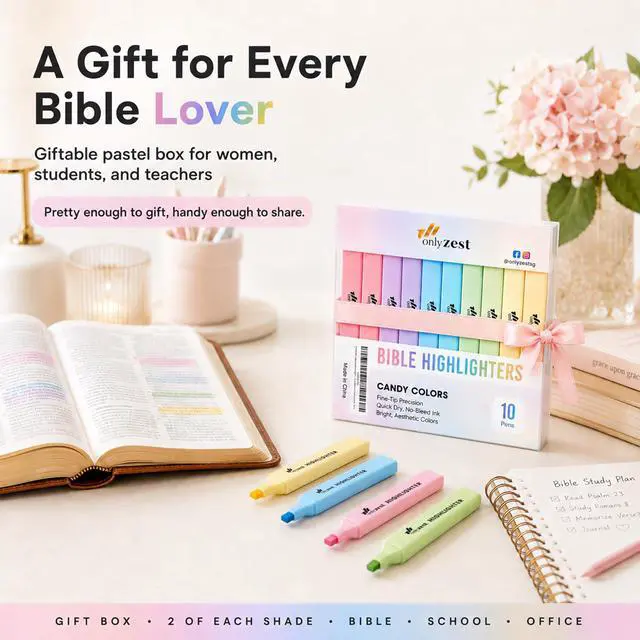 Alt view image 6 of 7 - 10 Aesthetic Bible Highlighters - Chisel Tip Liquid Ink Marker
