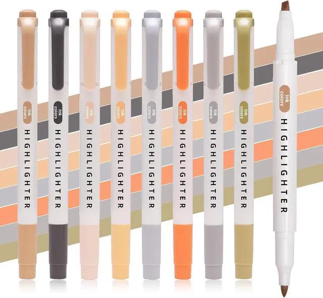 Main image of Pastel Highlighters Set, 8 Pack Highlighters Assorted Colors