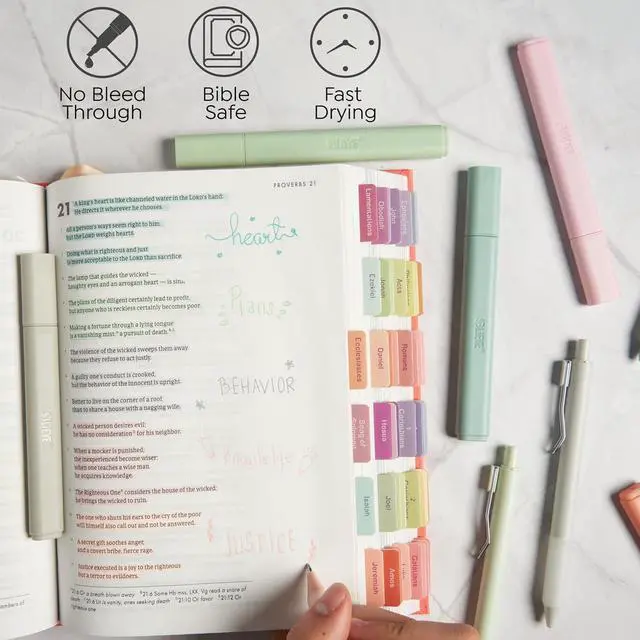 Alt view image 3 of 7 - BLIEVE Bible Highlighters And Pens No Bleed, Chisel Tip & Rollerball Pens, Multicolor Ink, Comfort Grip & Fast Dry, Cute Bible Journaling (PASTEL)