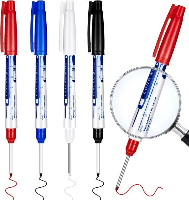 Main image of Gersoniel 4 Pcs Long Nib Marker 30 mm Deep Hole Marker 4 Colors