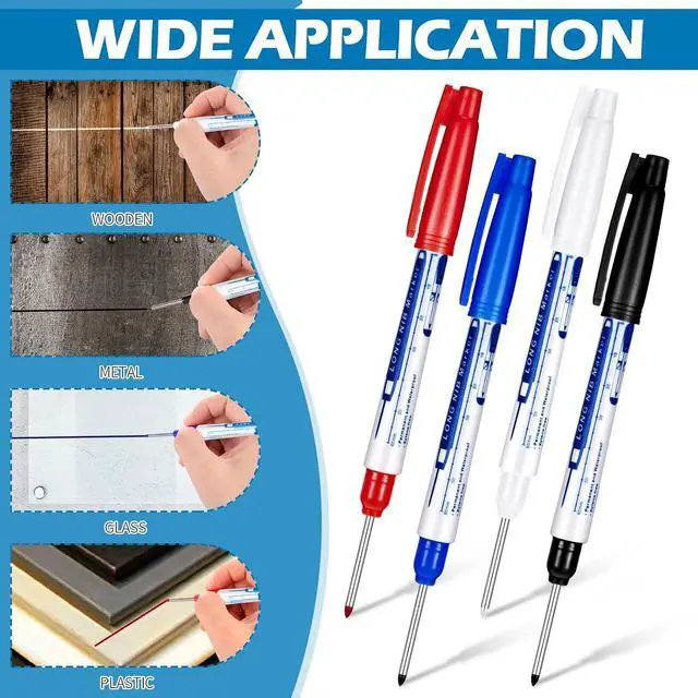 Alt view image 5 of 7 - Gersoniel 4 Pcs Long Nib Marker 30 mm Deep Hole Marker 4 Colors