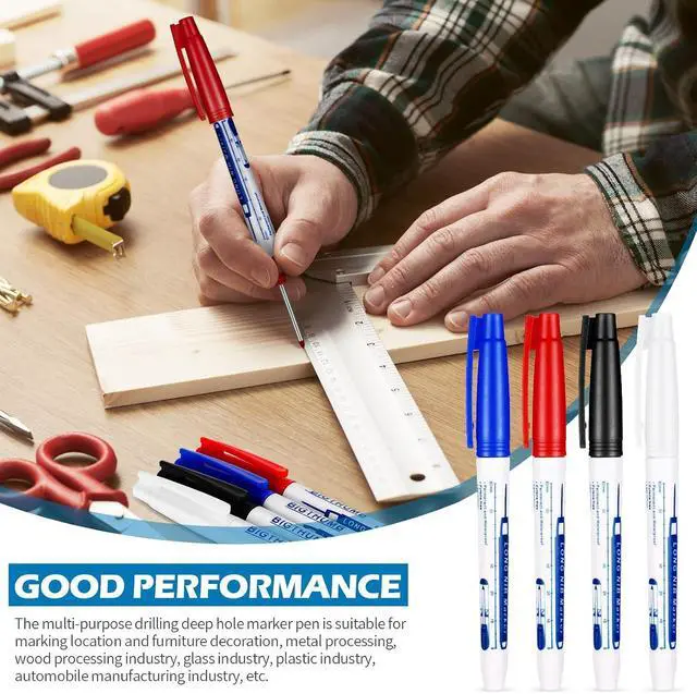 Alt view image 6 of 7 - Gersoniel 4 Pcs Long Nib Marker 30 mm Deep Hole Marker 4 Colors