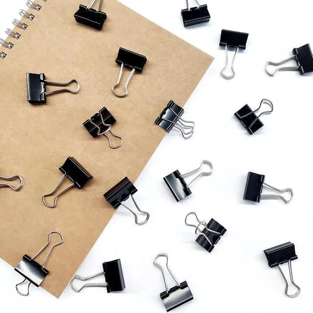 Alt view image 5 of 6 - DSTELIN 96 Pack (19mm) Mini Binder Clips 3/4-Inch Small Black Paper Clamps for Office Supplies