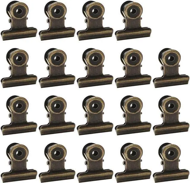Main image of 100 Pack Metal Hinge Clips, 22mm Bronze Metal Clip Money Binder Paper Clips