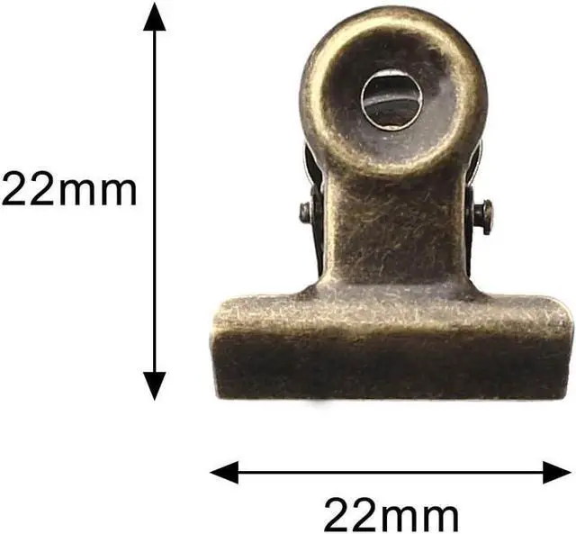 Alt view image 2 of 7 - 100 Pack Metal Hinge Clips, 22mm Bronze Metal Clip Money Binder Paper Clips