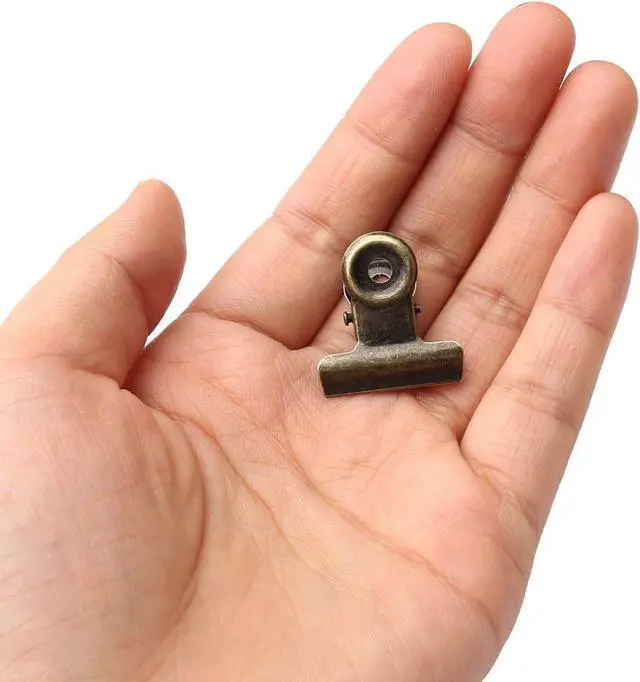 Alt view image 4 of 7 - 100 Pack Metal Hinge Clips, 22mm Bronze Metal Clip Money Binder Paper Clips