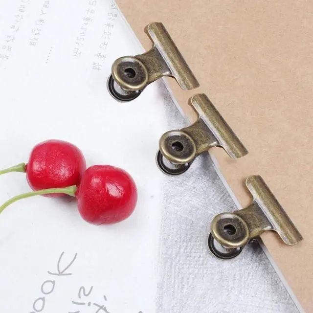 Alt view image 7 of 7 - 100 Pack Metal Hinge Clips, 22mm Bronze Metal Clip Money Binder Paper Clips