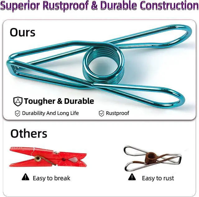 Alt view image 4 of 7 - 18 Pcs Metal Chip Clips, 2.8 Inch Large Bag Clips