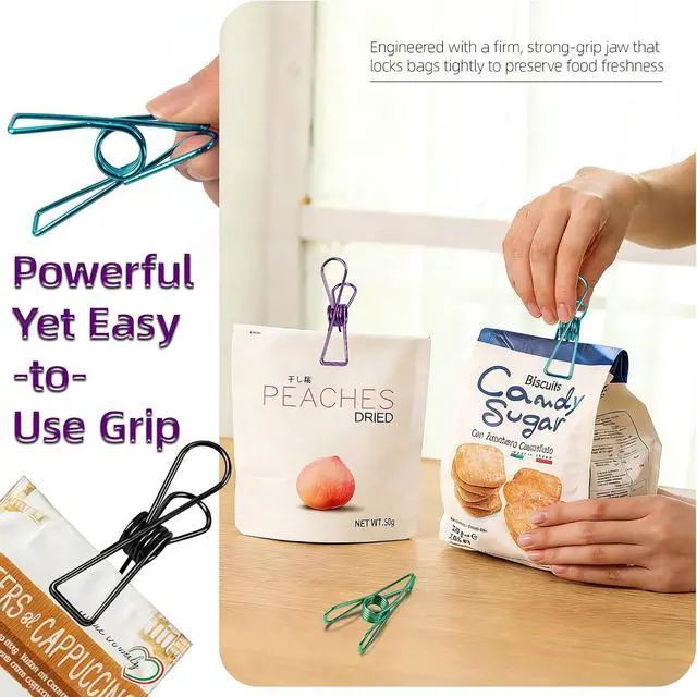 Alt view image 3 of 7 - 18 Pcs Metal Chip Clips, 2.8 Inch Large Bag Clips