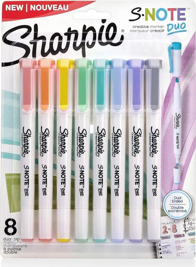 Main image of Sharpie S-Note Duo Dual-Ended Creative Highlighters 8/Pkg-Assorted Colors -2154173