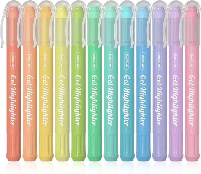 Main image of Shuttle Art Bible Highlighters and Pens No Bleed, 12 Pastel Colors Gel Highlighters No Bleed Through, Bible Journaling Supplies, Great for Journaling Highlighting and Studying