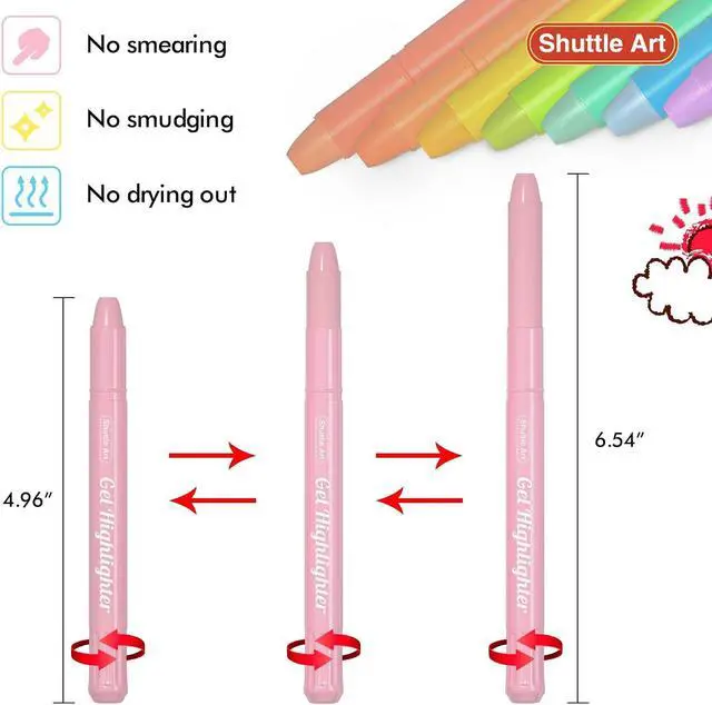 Alt view image 3 of 7 - Shuttle Art Bible Highlighters and Pens No Bleed, 12 Pastel Colors Gel Highlighters No Bleed Through, Bible Journaling Supplies, Great for Journaling Highlighting and Studying
