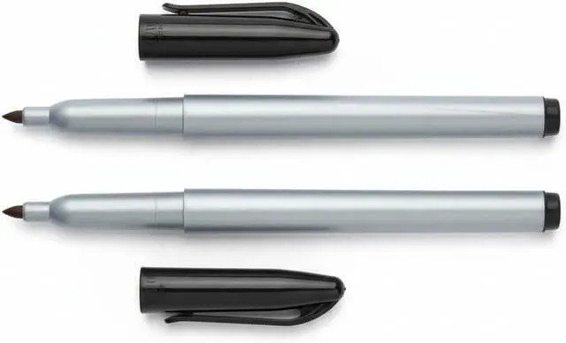 Alt view image 3 of 7 - Cadie Permanent Freezer Marker Set of 2 Waterproof Fast-Drying Black Ink Pens with Chisel Tip for Food Labeling, Fridge & Freezer Storage, Kitchen & Lab Use & General Organization.