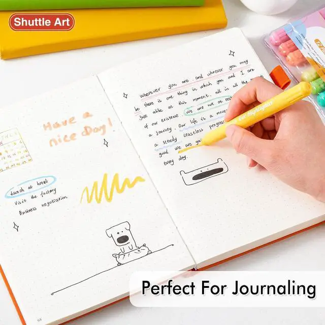 Alt view image 6 of 7 - Shuttle Art Bible Highlighters and Pens No Bleed, 12 Pastel Colors Gel Highlighters No Bleed Through, Bible Journaling Supplies, Great for Journaling Highlighting and Studying