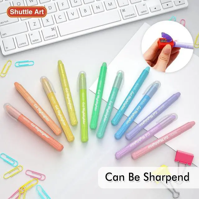 Alt view image 7 of 7 - Shuttle Art Bible Highlighters and Pens No Bleed, 12 Pastel Colors Gel Highlighters No Bleed Through, Bible Journaling Supplies, Great for Journaling Highlighting and Studying
