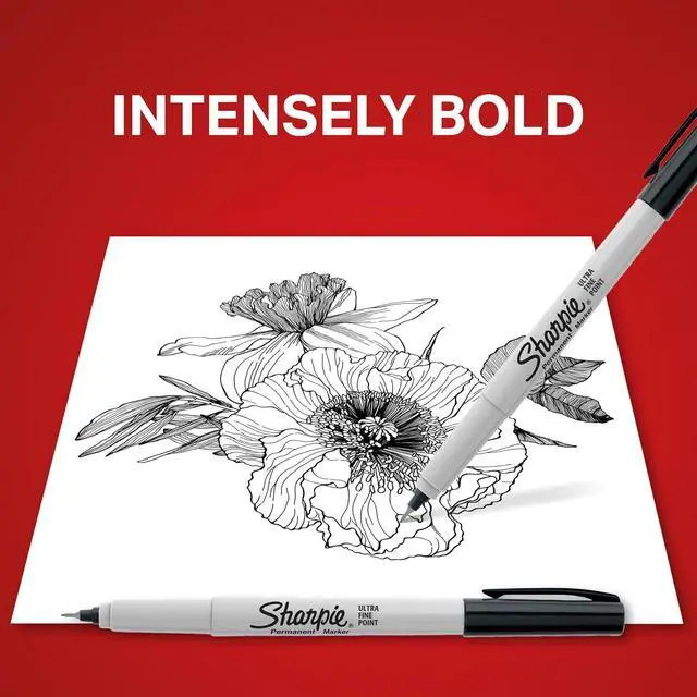 Alt view image 3 of 7 - Sharpie Retractable Permanent Markers, Ultra Fine Point, Black, 2 Count