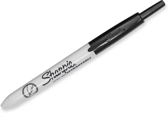 Alt view image 4 of 7 - Sharpie Retractable Permanent Markers, Ultra Fine Point, Black, 2 Count