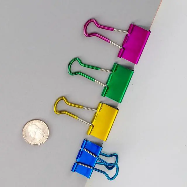Alt view image 3 of 5 - Officemate Easy Grip Medium Binder Clips, Assorted Metallic Colors, 12 Pack (31054)