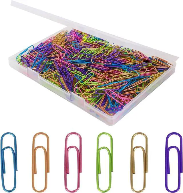 Main image of Ufmarine Paper Clips, Medium Paper Clips, 480 Pcs Colored Paperclips 1.3 inch for Office Supply