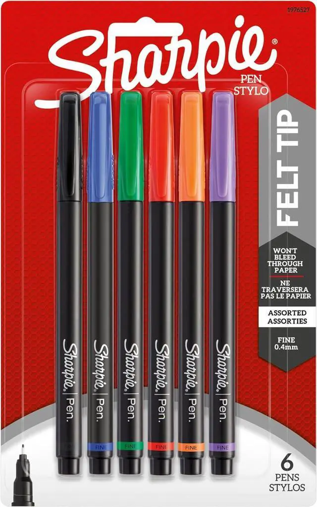Main image of Sharpie 1976527 Pen, Fine Point, Assorted Colors, 6-Count