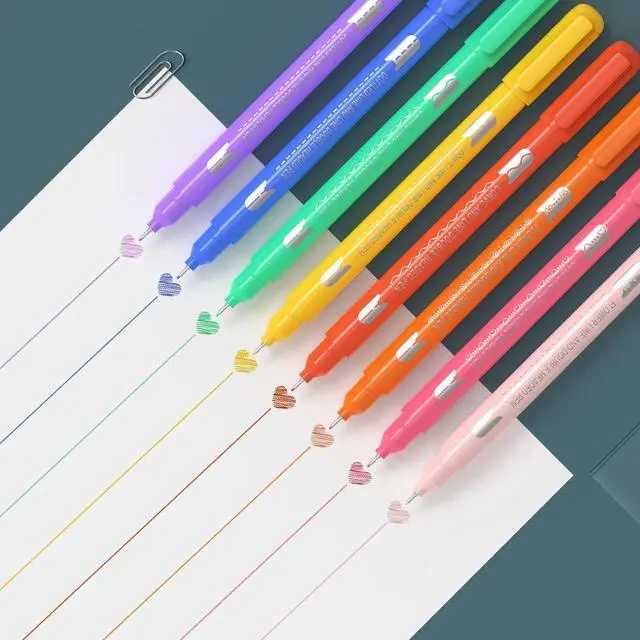 Alt view image 4 of 7 - AECHY Dual Tip Curve Highlighter Pens, 8 Patterns, 8 Colors, 8 Pack