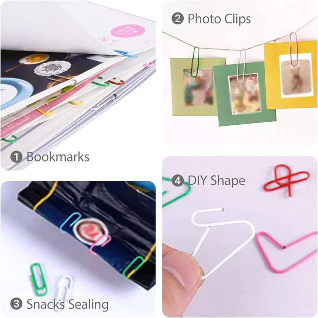Alt view image 5 of 6 - Paper Clips 100 Pcs 1.3 Inch Medium Colorful Paperclips for Office School